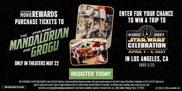 THE MANDALORIAN AND GROGU | ENTER FOR A CHANCE T WIN A TRIP TO STAR WARS CELEBRATION | APRIL 1 - 4, 2027 IN LOS ANGELES, CA | ENDS 5/25 | REGISTER NOW >