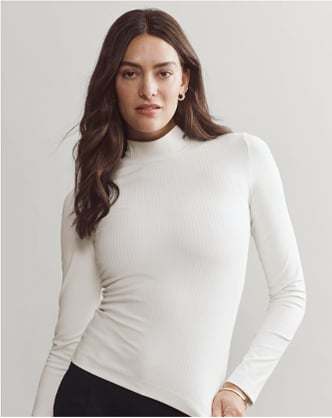 Modern Rib Mock Neck