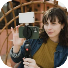 Woman holding phone