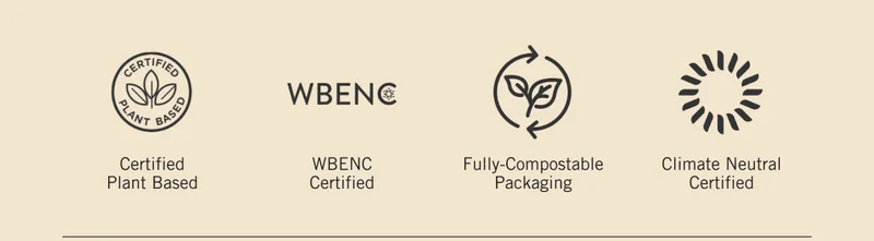 Certified Plant Based. WBE NC Certified. Fully-Compostable Packaging. Climate Neutral Certified.
