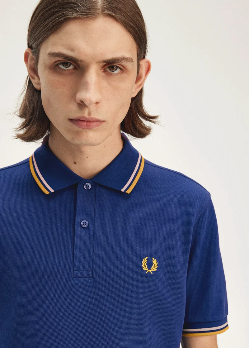 Fred Perry Twin Tipped Shirt in Shaded Cobalt