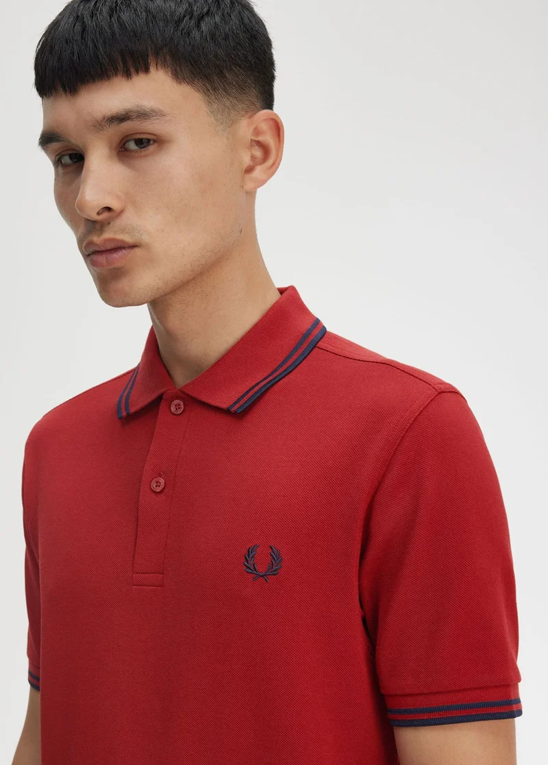 Burnt Red Twin Tipped Fred Perry Shirt