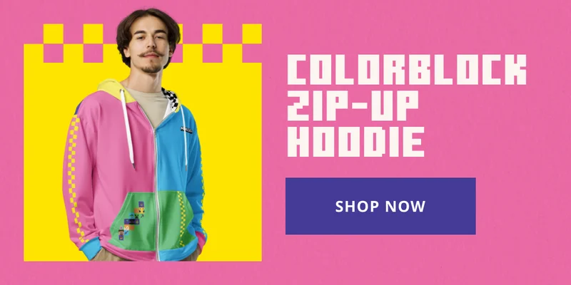 Minecraft Colorblock Adult Zip-Up