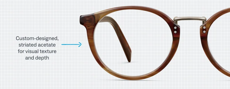 Custom-designed, striated acetate