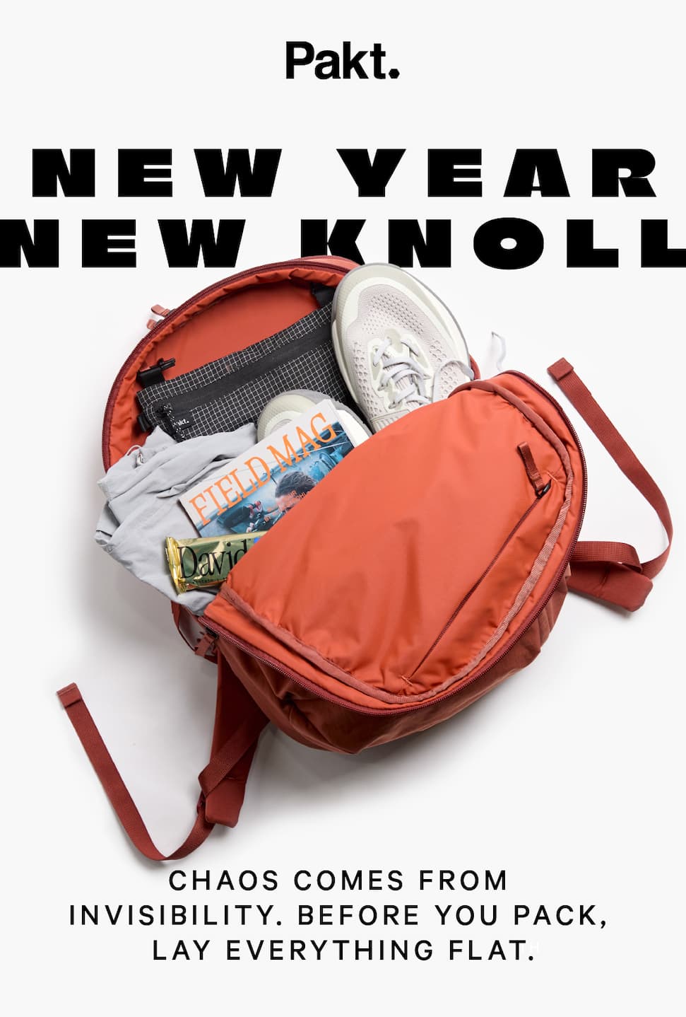 NEW YEAR, NEW KNOLL. Chaos comes from invisibility. Before you pack, lay everything flat.