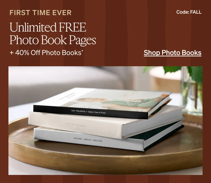 Unlimited Free Photo Book Pages + Up to 50% Off Sitewide