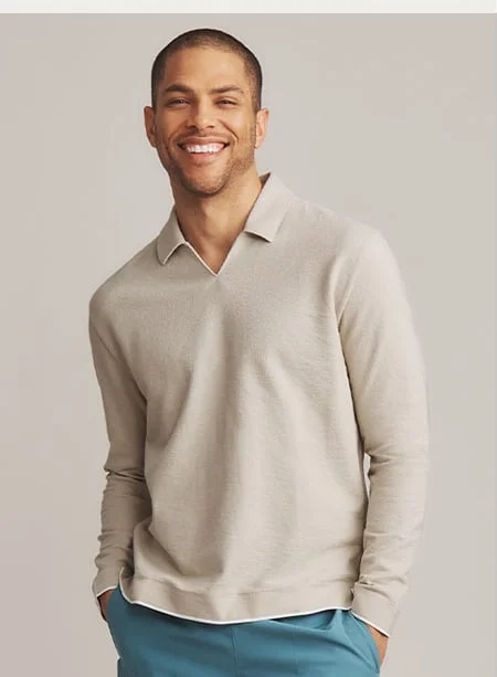 New style: Seaside Terry Long Sleeve Polo