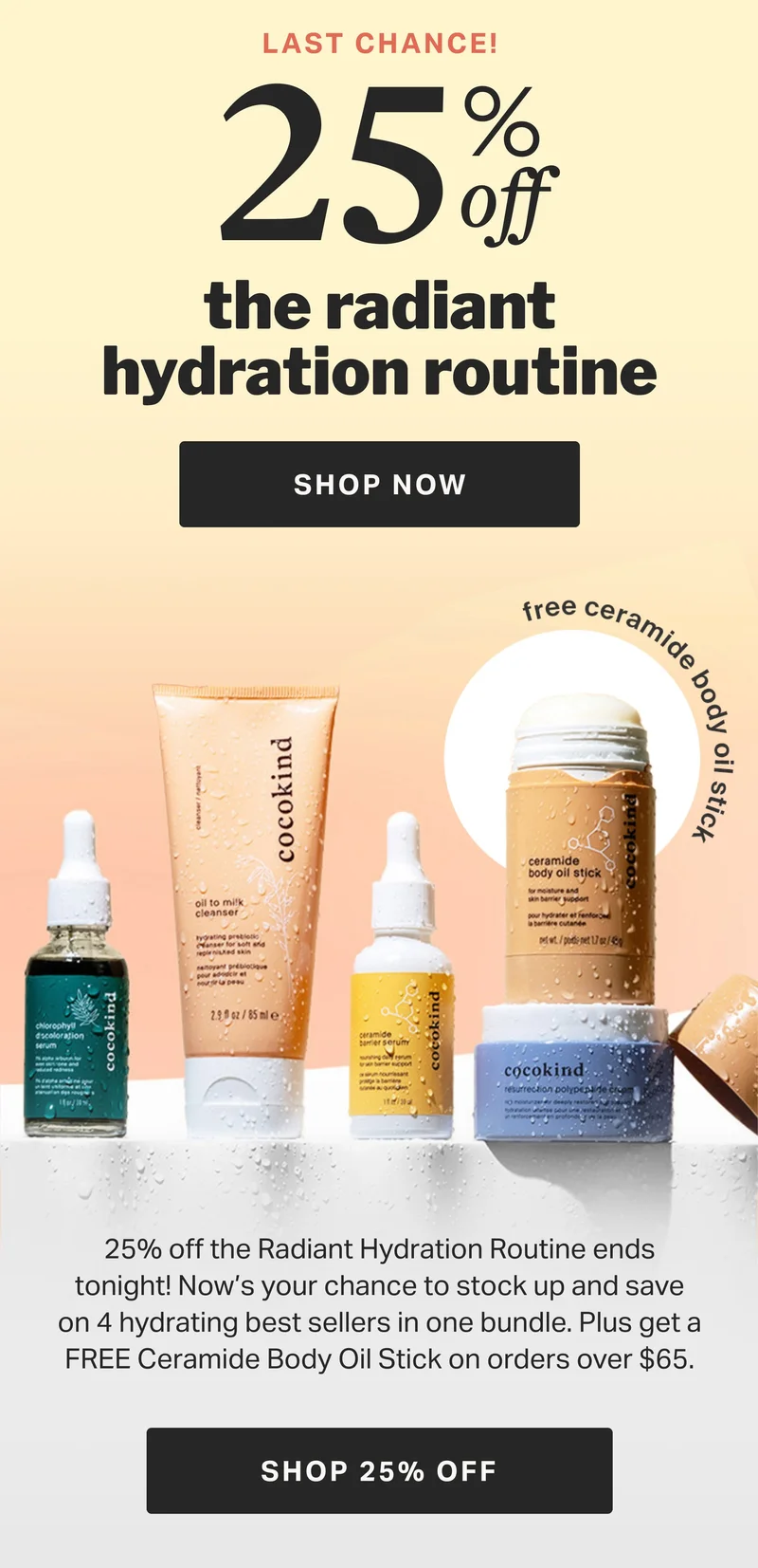 25% off the radiant hydration routine