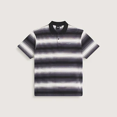 Steel Shadow Grey Molino Shadow Stripe Polo Shirt