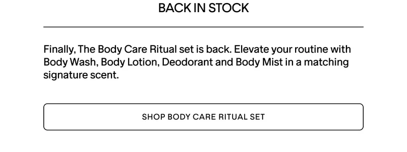 BACK IN STOCK - SHOP BODY CARE RITUAL SET