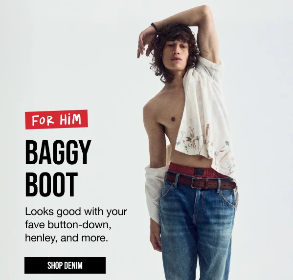 For Him Baggy Boot Shop Denim