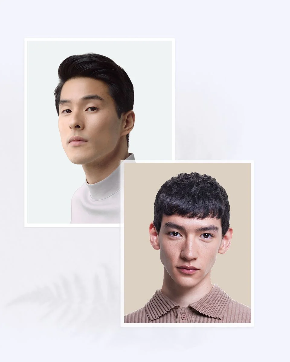 Pair of male models with hair styled using the Dyson Supersonic hair dryer