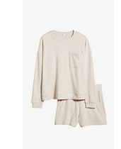 Barefoot Dreams short pajamas set.