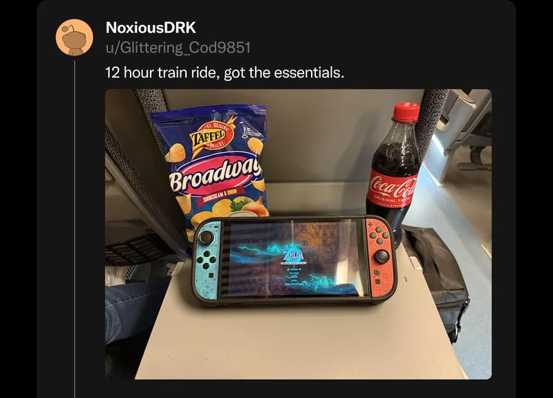 u/Glittering_Cod9851 on Reddit: "12 hour train ride, got the essentials."