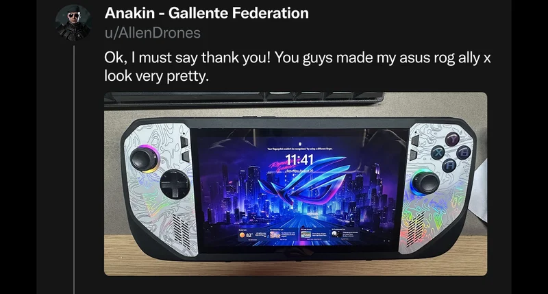 u/AllenDrones on Reddit: "Ok, I must say thank you! You guys made my asus rog ally x look very pretty."