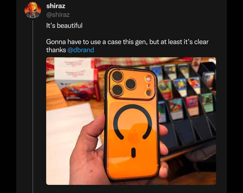 @shiraz on Twitter: "It's beautiful. Gonna have to use a case this gen, but at least it's clear thanks @dbrand"