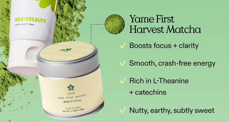 Yame First Harvest Matcha ✔ Boosts focus + clarity ✔ Smooth, crash-free energy ✔ Rich in L-Theanine + catechins ✔ Nutty, earthy, subtly sweet