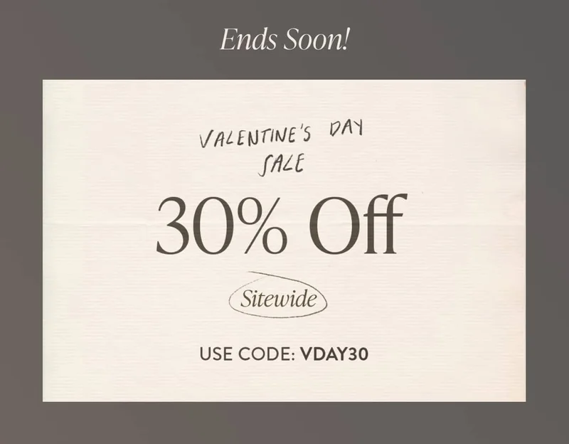 Valentines Day Sale | 30% off