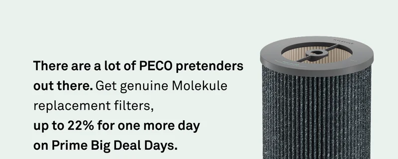 There are a lot of PECO pretenders out there. Get genuine Molekule filters up to 22% for one more day.