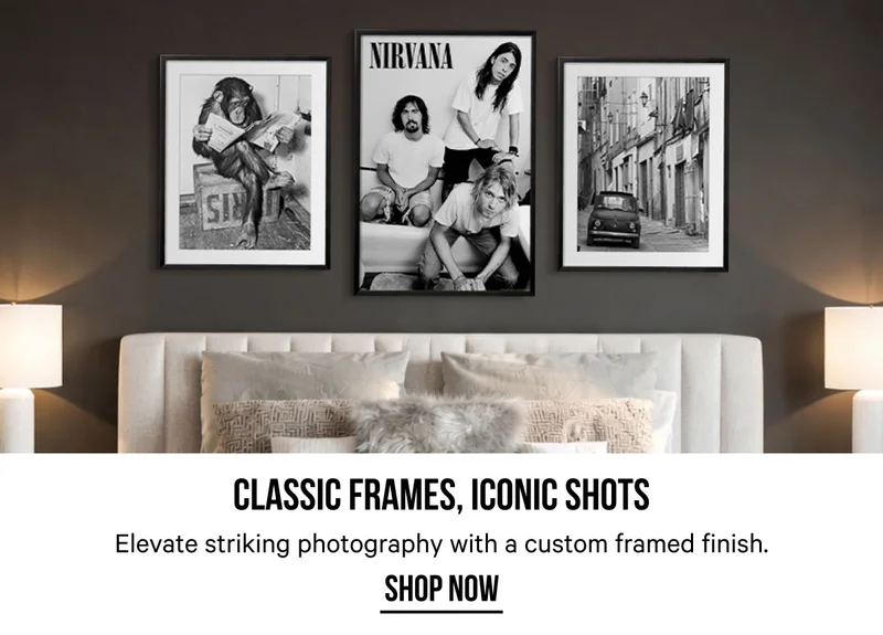 Classic Frames, Iconic Shots: Elevate striking photography with a custom framed finish.