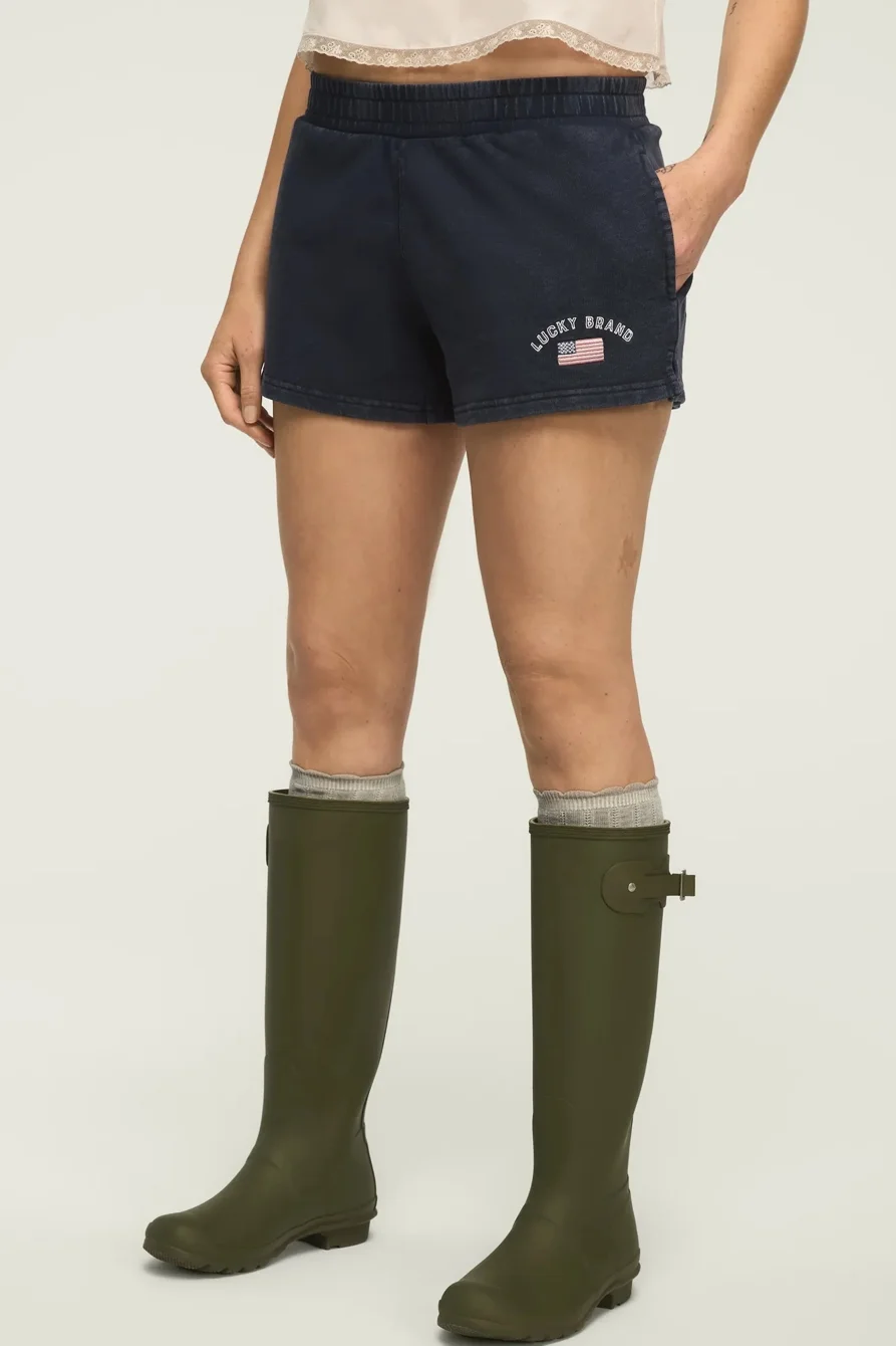 Image of Lucky Brand Fleece Lucky Lounge Short - Women's Shorts Denim Jean Short in Red