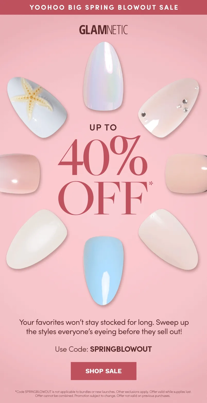 Shop Up To 40% Off with the code SPRINGBLOWOUT
