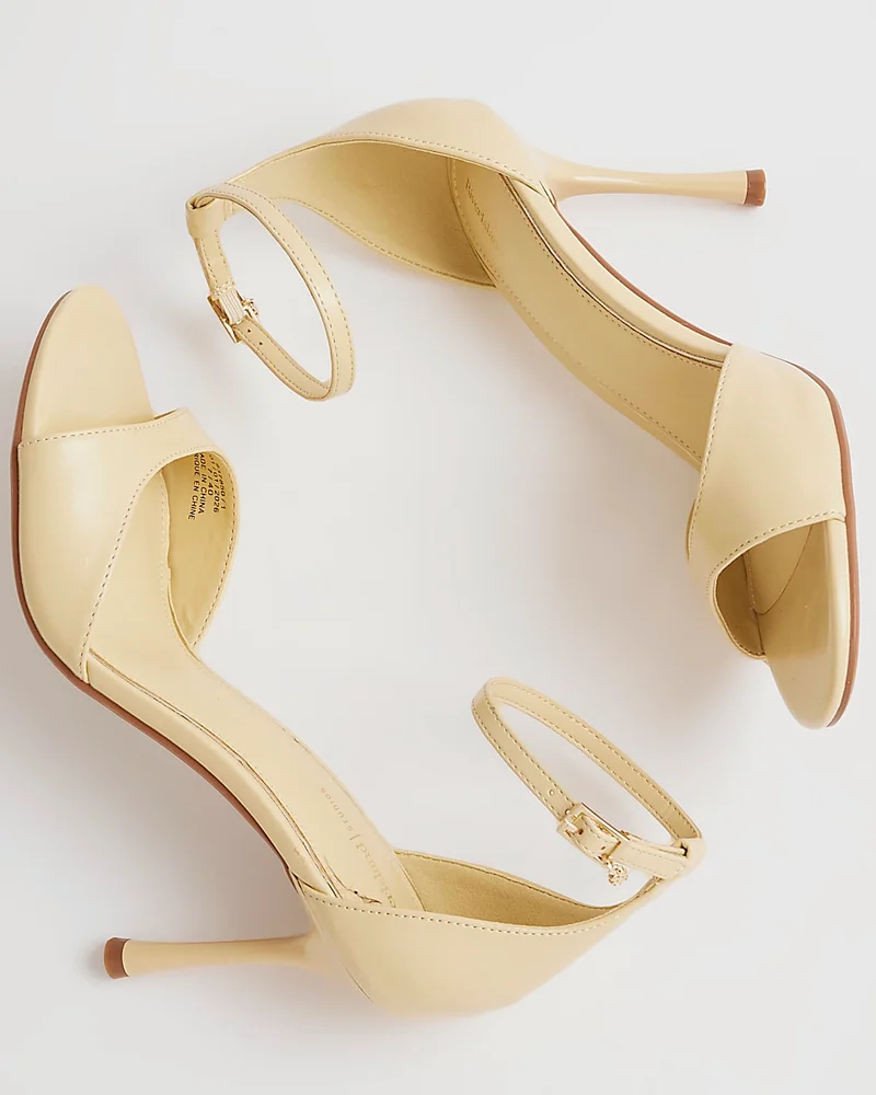 Yellow Closed Back Heeled Sandals