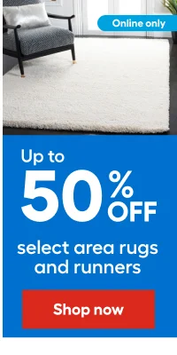 Up to 50% OFF select area rugs and runners