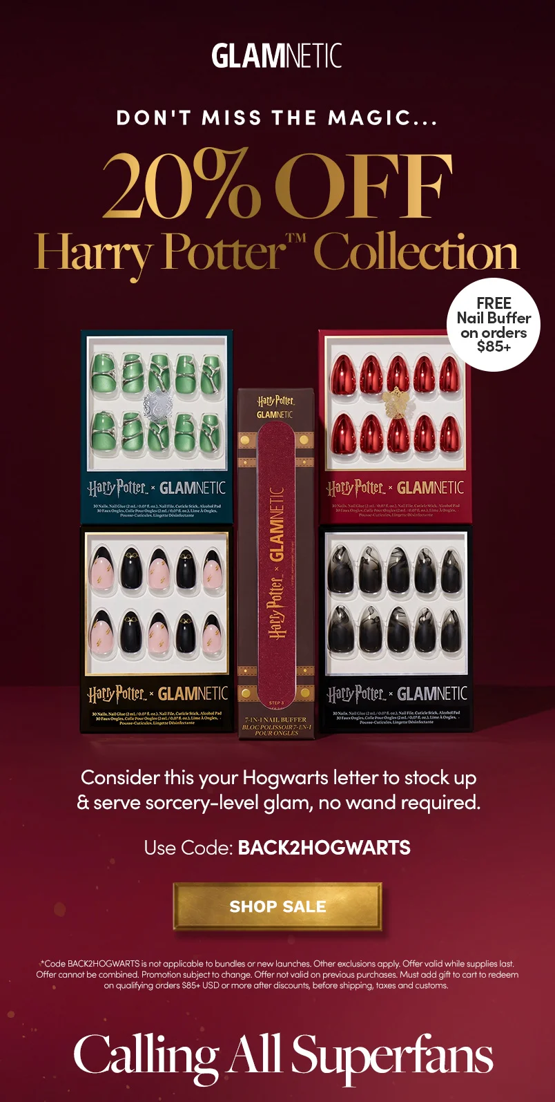 Shop 20% off the Harry Potter Collection with code BACK2HOGWARTS.