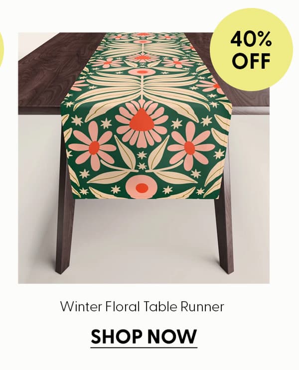 Winter Floral - Christmas pattern Table Runner