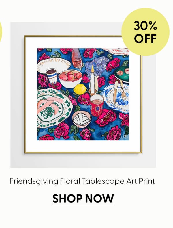 Friendsgiving Floral Tablescape Painting Art Print