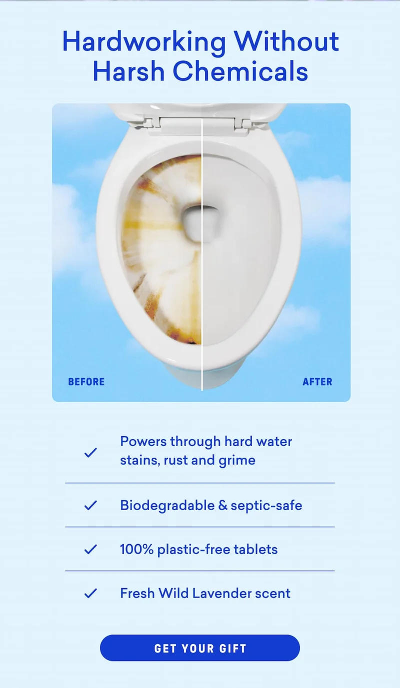 Our Toilet Bowl Cleaner Tablets are hardworking WITHOUT harsh chemicals!