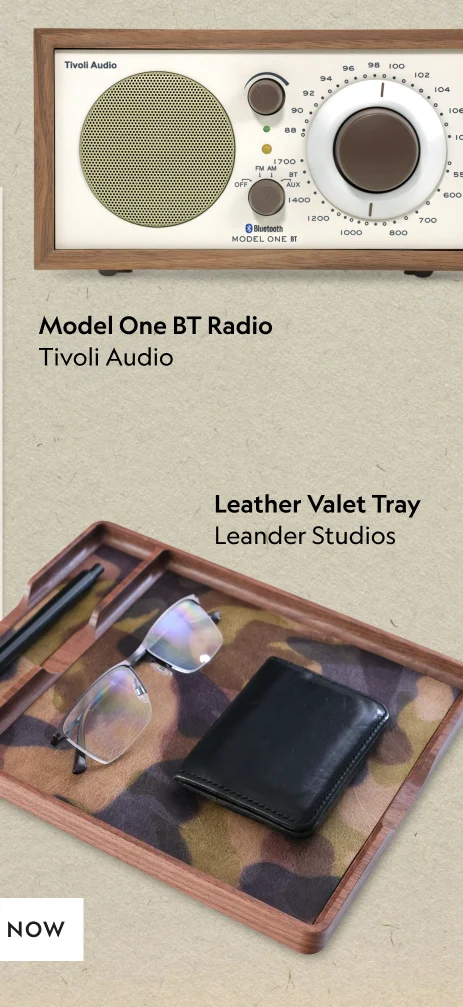 Model One BT Bluetooth AM/FM Radio & Leather Valet Tray