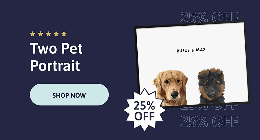 Modern Pet Portrait (Two Pets). Was $60. Now $45. Shop 25% off now