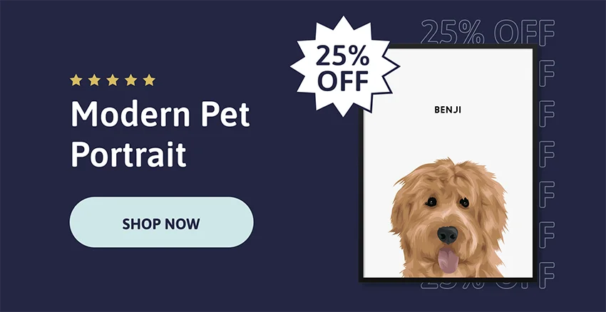 Modern Pet Portrait (One Pet). Was $50. Now $37. Shop 25% off now