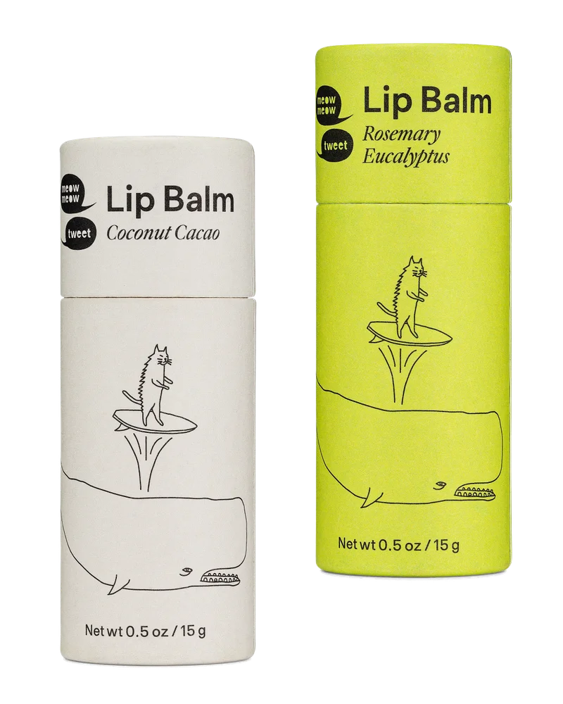 Two tubes of Lip Balm- light grey and light lime green