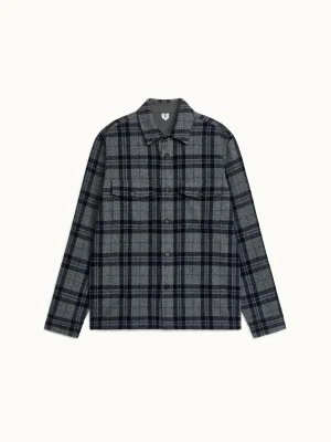 Wool Blend Overshirt Grey/Dark Blue product img
