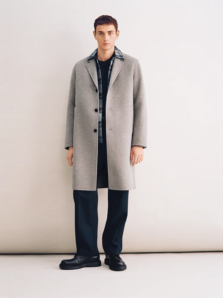 Double-Face Wool Blend Coat model img
