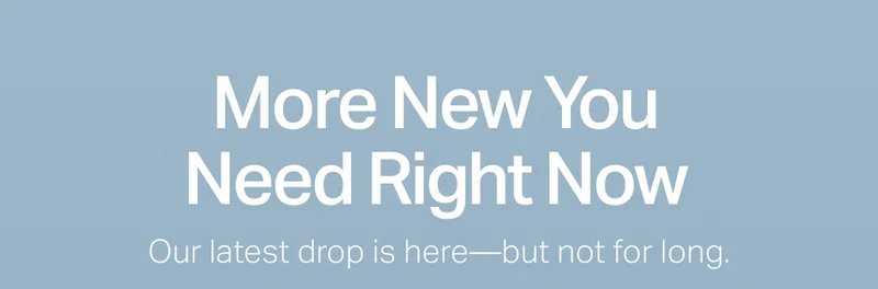 More New You Need Right Now