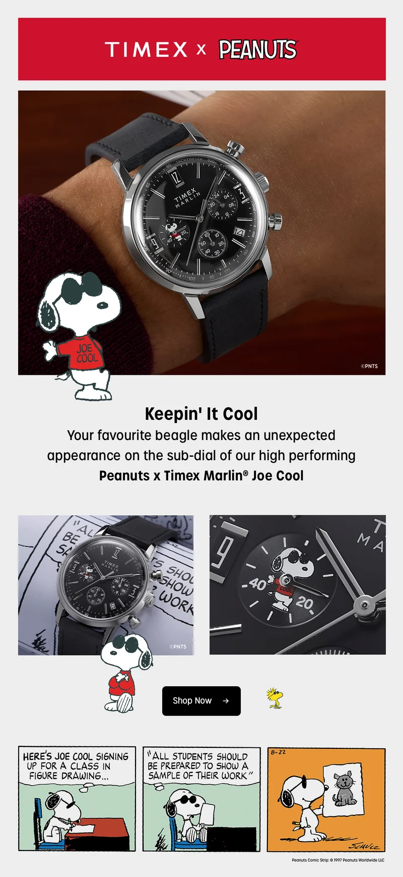 Shop Now (Peanuts x Timex Marlin®, Joe Cool) - Timex
