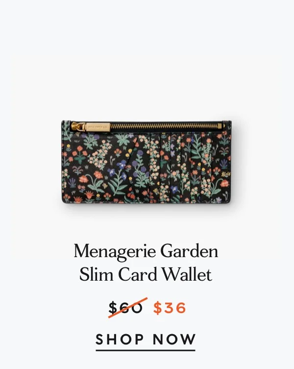 Menagerie Garden Slim Card Wallet