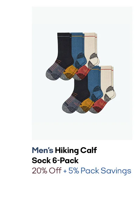 MEN'S HIKING CALF SOCK 6-PACK | 20% OFF + 5% PACK SAVINGS