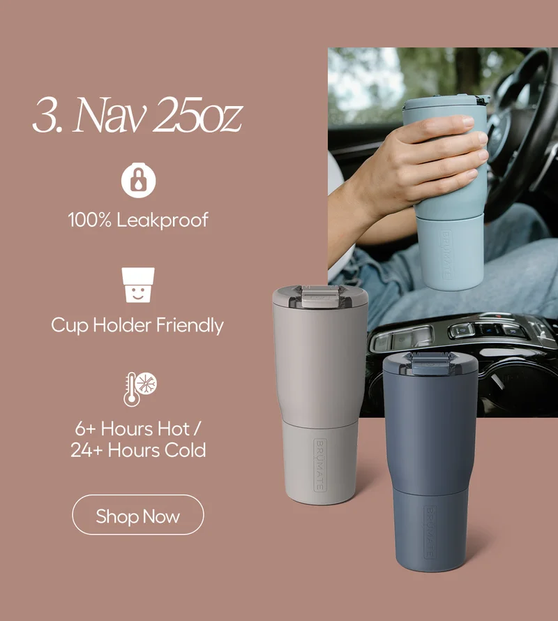 3. Nav 25oz, 100% Leakproof, Cup Holder Friendly, 6+ Hours Hot/ 24+ Hours Cold - Shop Now