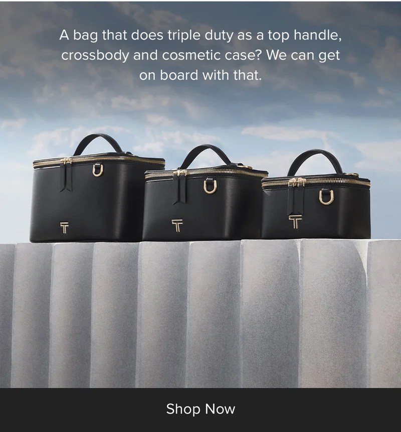 Lex Mini Train Case Crossbody: Inspired by your love of travel, this mini style doubles in function. Wear it as an elevated top handle and crossbody bag, or carry your cosmetics with peace of mind thanks to its wipeable lining.