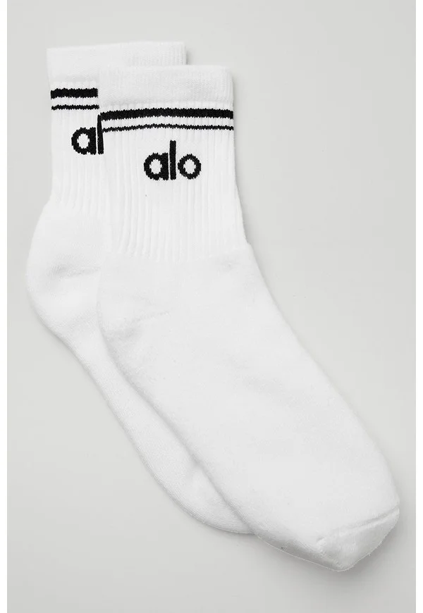 Unisex Half-Crew Throwback Sock - White/Black - White/Black / M