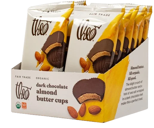 Image of Theo Chocolate Almond Butter Cups 55% Dark Chocolate (12 Pack)