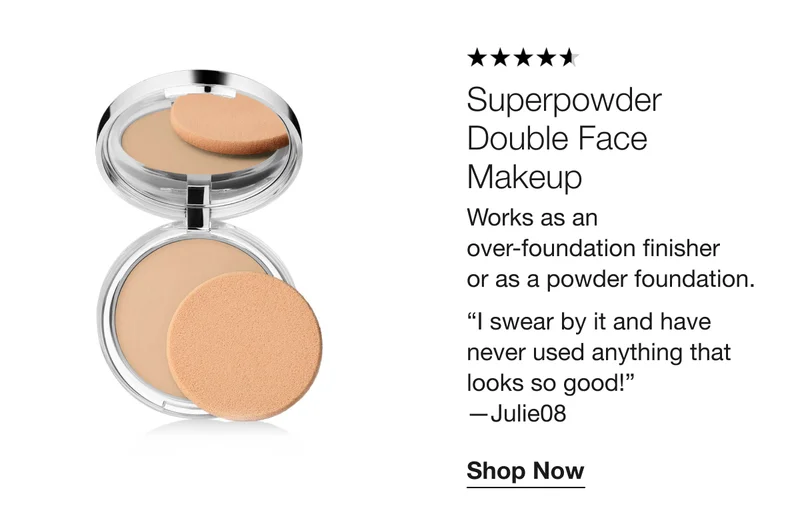 Superpowder Double Face Makeup | Works as an over-foundation finisher or as a powder foundation. “I swear by it and have never used anything that looks so good!” —Julie08 | Shop Now