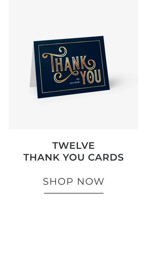 Twelve Thank You Cards