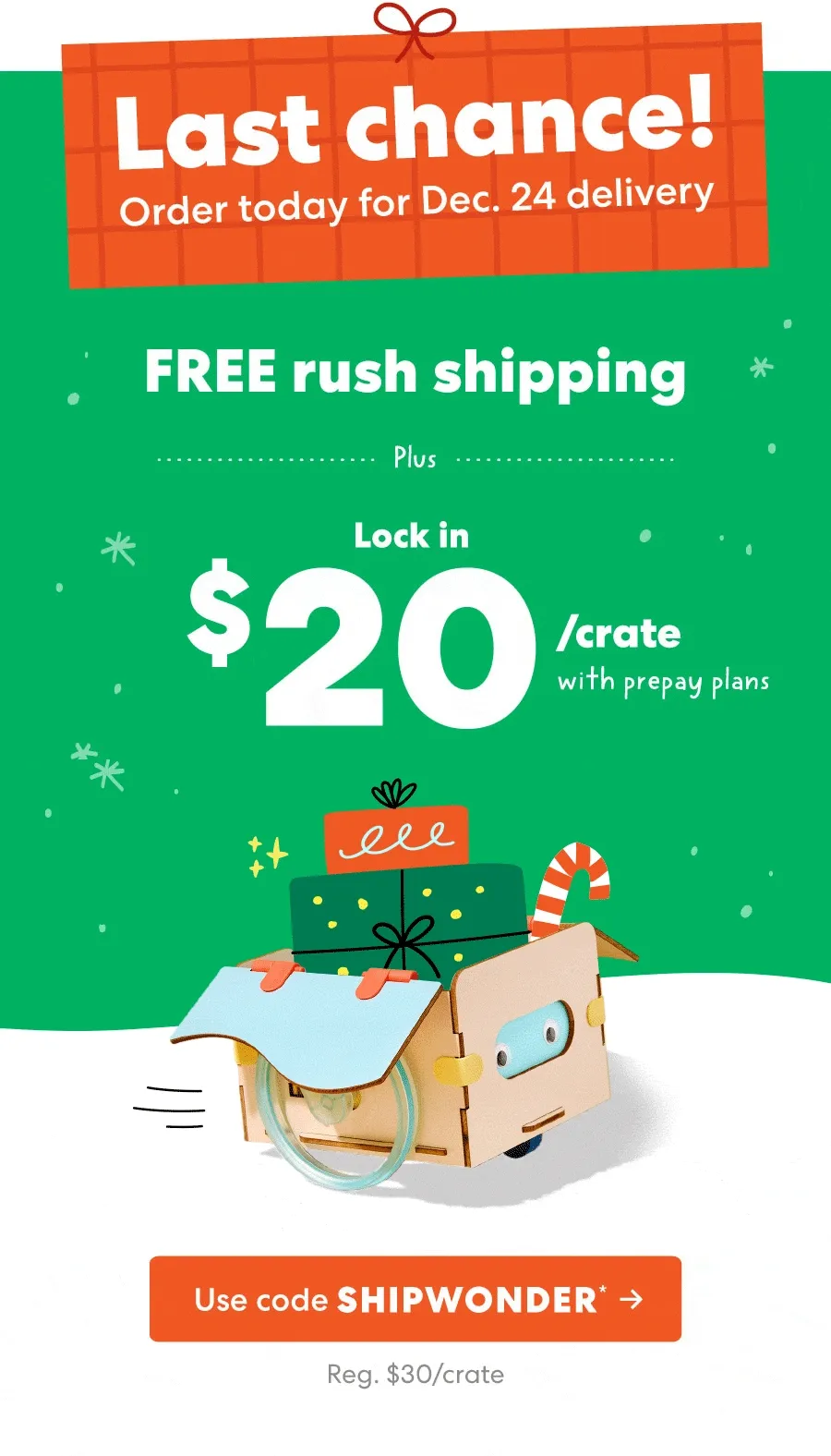 1 day left to order for Dec 24 delivery! FREE rush shipping!