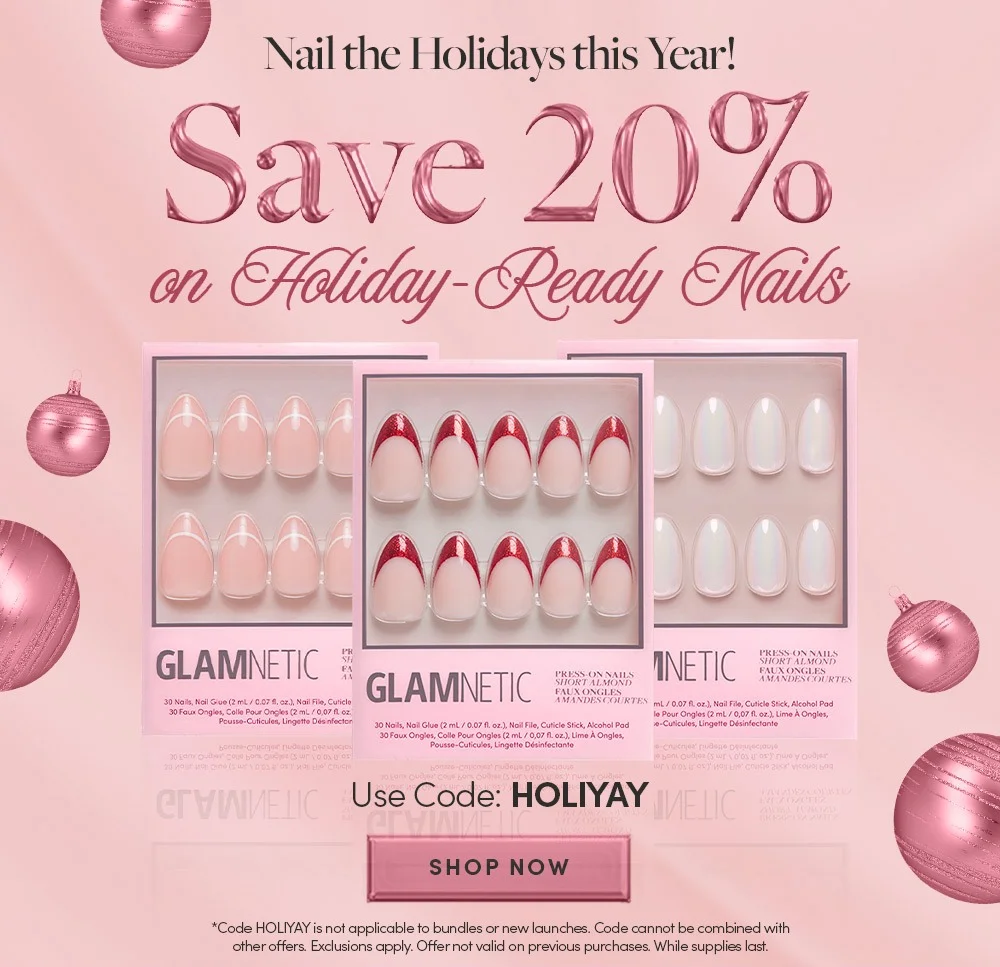 Save 20% off on Holiday-Ready Nails with the code HOLIYAY